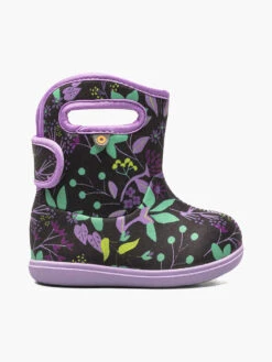 Black Multi Baby Bogs II Cartoon Flower