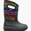 BOGS Black Multi Design A Boot Rainbow Dots
