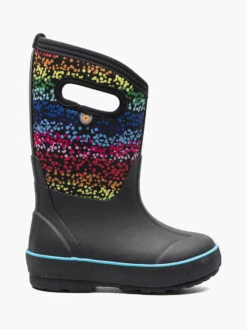 BOGS Black Multi Design A Boot Rainbow Dots